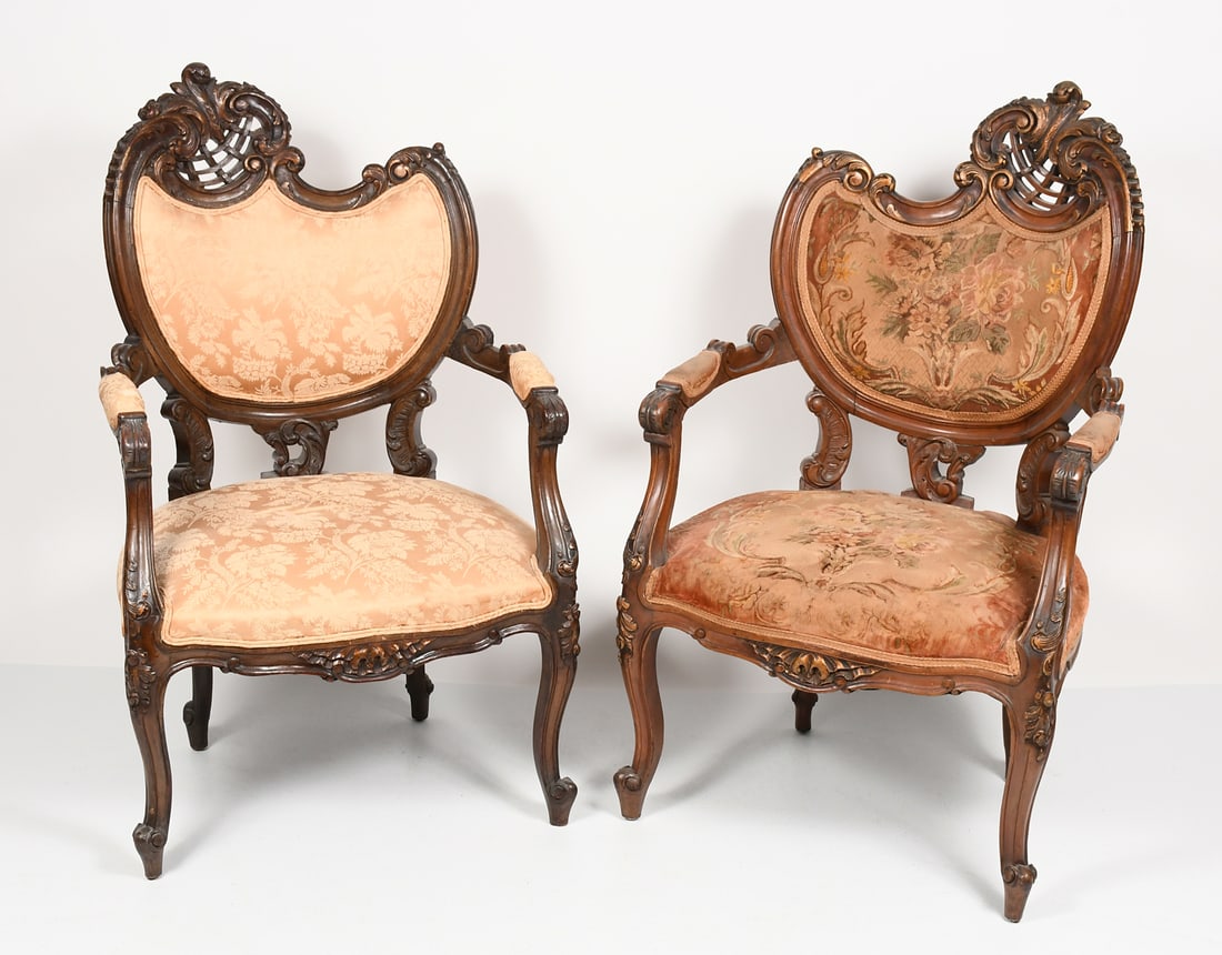 PAIR OF 19TH-CENTURY FRENCH ARMCHAIRS (1 of 6)