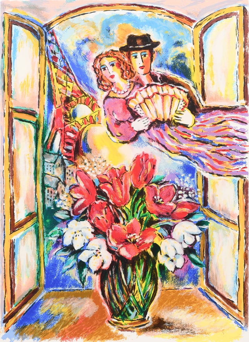 STEYNOVITZ “LOVERS AT THE EIFFEL TOWER” SERIGRAPH (1 of 4)