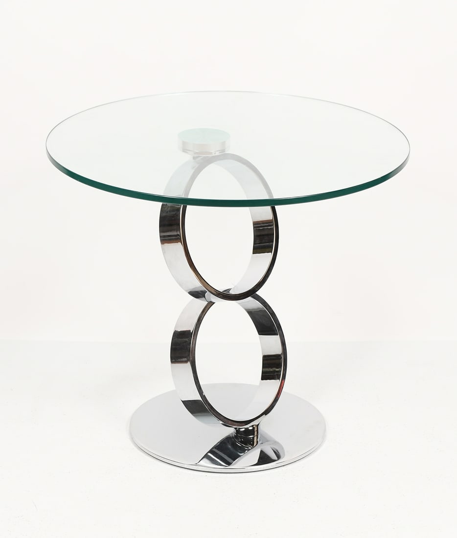 SCAN DESIGN CHROME GLASS END TABLE (1 of 6)