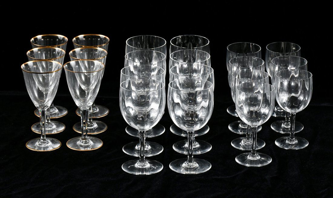 21 PC. FRENCH BACCARAT CRYSTAL STEMWARE: 21 PC. FRENCH BACCARAT CRYSTAL STEMWARE: This 21-piece Baccarat stemware collection includes 8- Montaigne water goblets (approx. 6.5'' h), 7- Montaigne Claret wine glasses (approx. 5.75''), and 6- Dir