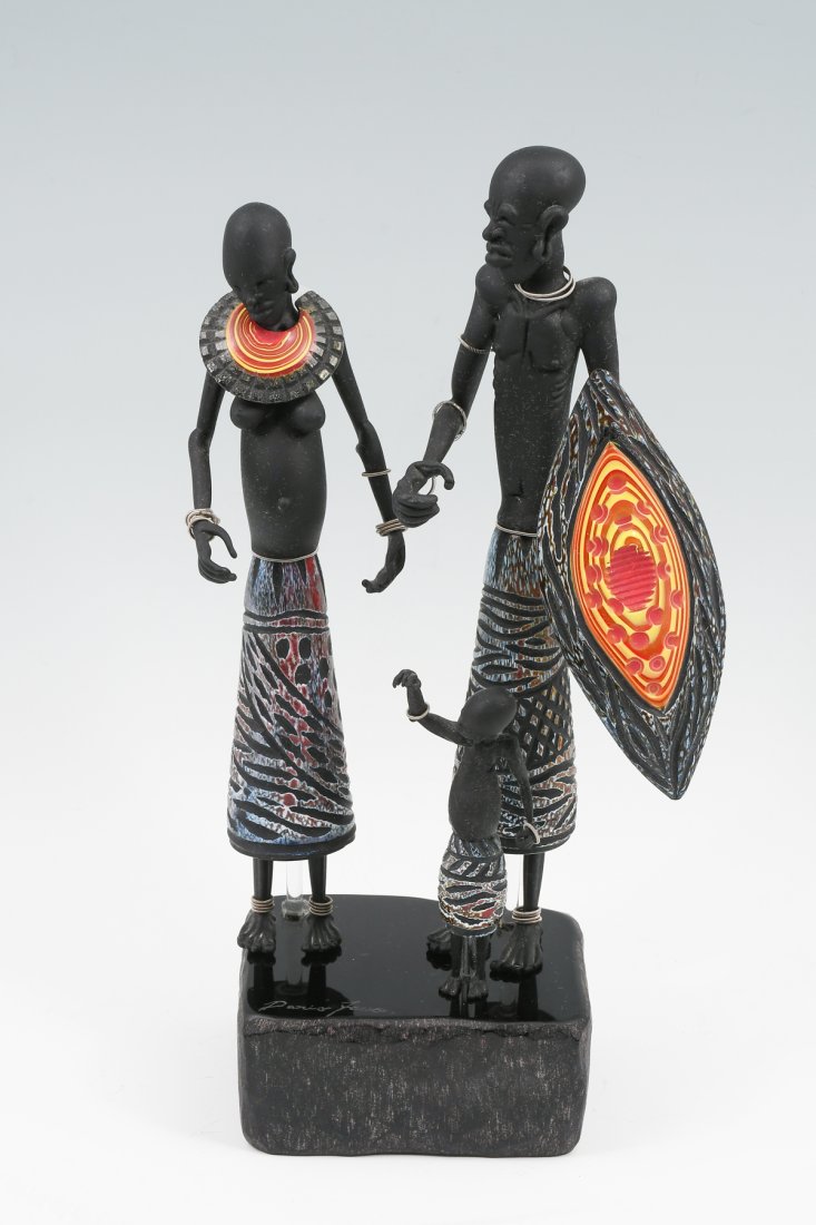 MAASAI ART GLASS SCULPTURE BY DARIO FRARE (1 of 6)