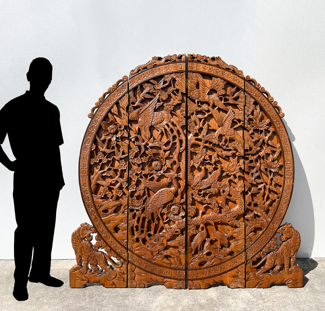 CARVED ASIAN ROOM SCREEN (1 of 6)