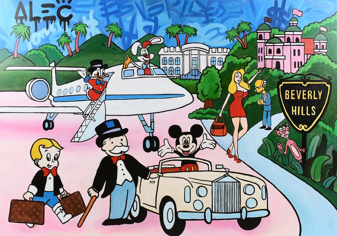 LARGE ALEC MONOPOLY ORIGINAL PAINTING (1 of 5)