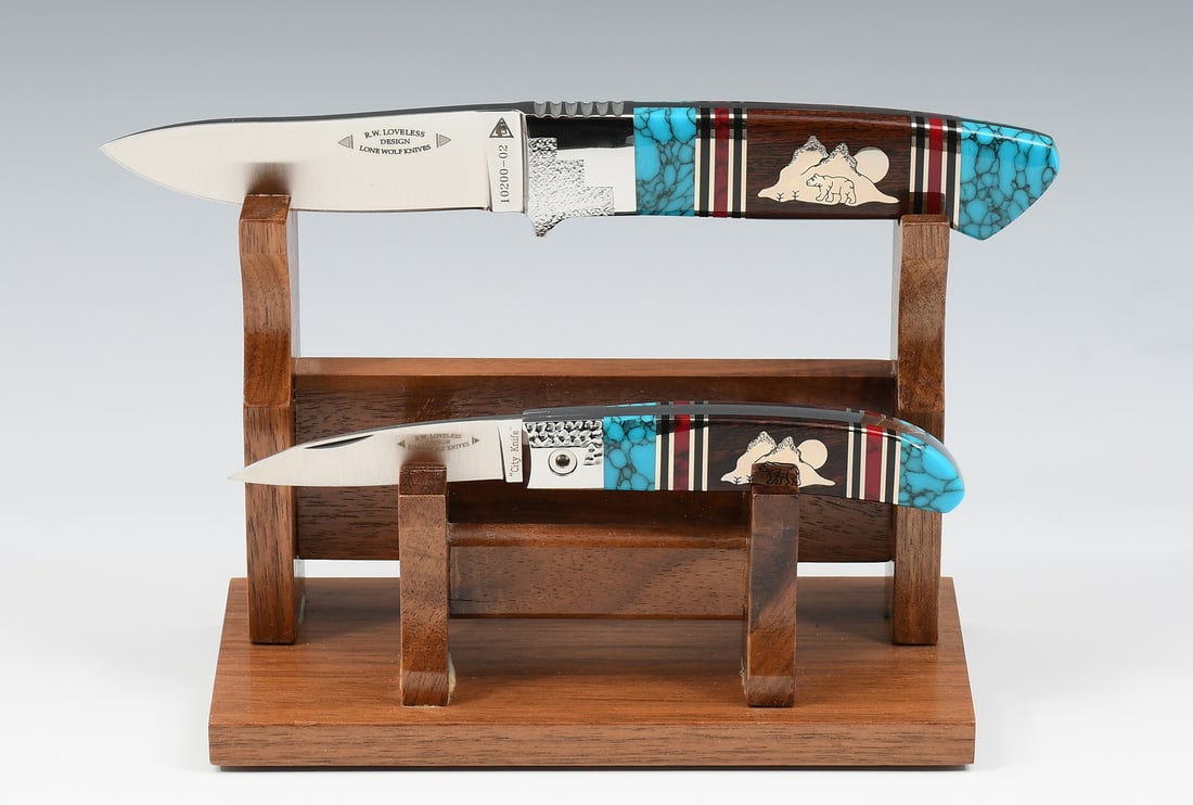 TWO LOVELESS DESIGNED DAVID YELLOWHORSE KNIVES (1 of 5)