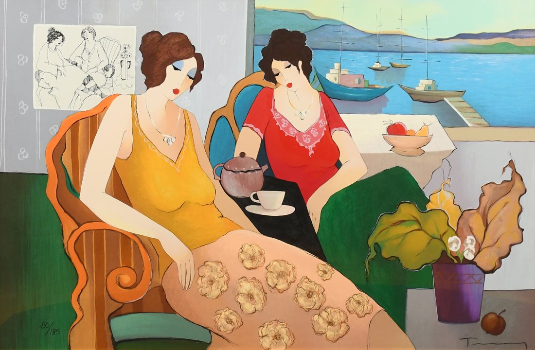 LARGE TARKAY SERIGRAPH "AT THE SEASIDE" 2011 (1 of 9)
