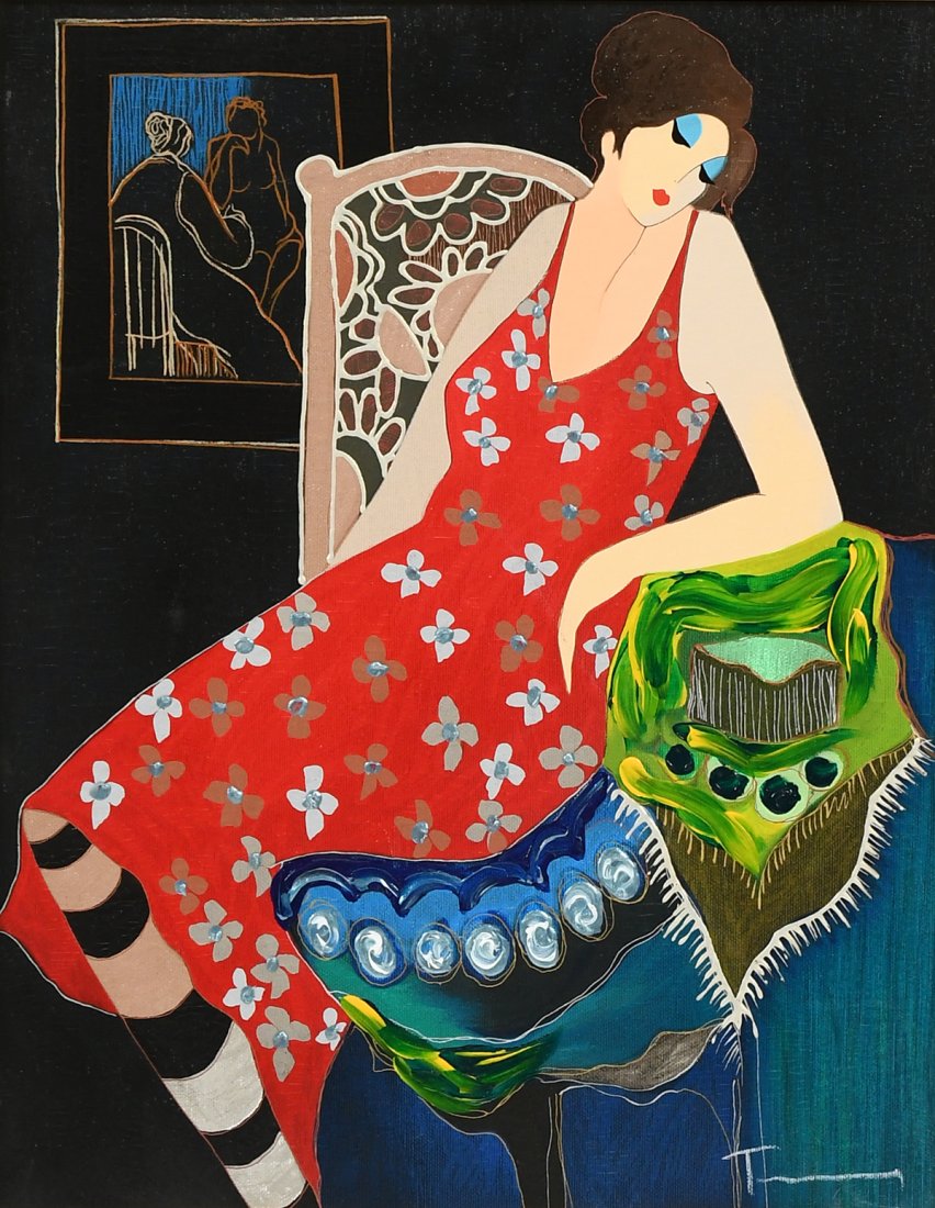 TARKAY EMBELLISHED SERIGRAPH ON CANVAS "CRIMSON" (1 of 7)