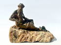 BRONZE RECUMBENT BEARDED MAN