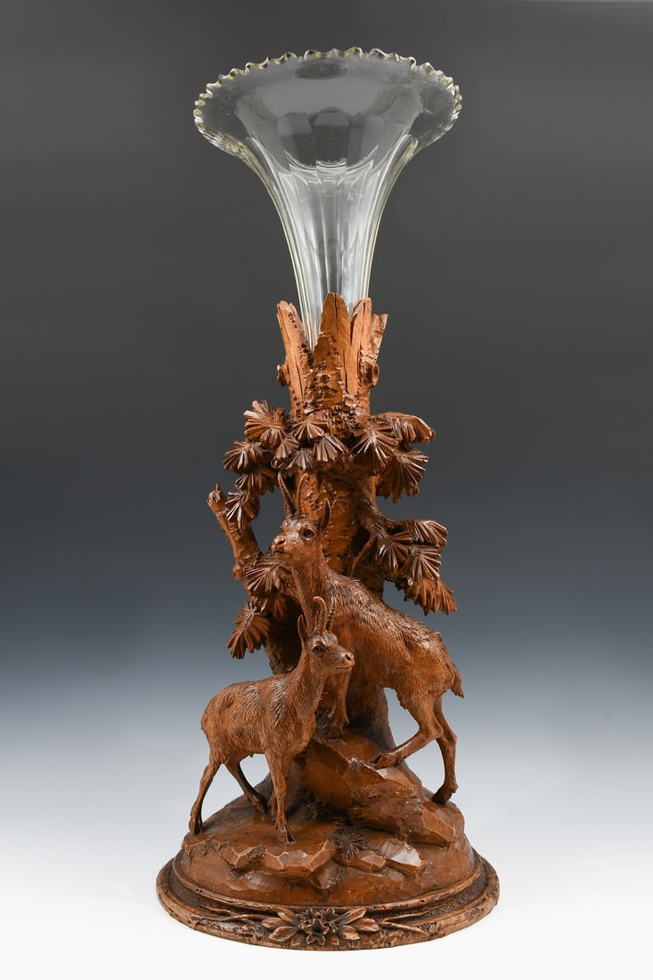 BLACK FOREST EPERGNE W/ GLASS INSERT (1 of 9)