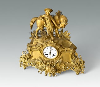 19TH-CENTURY FRENCH GILT FIGURAL CLOCK