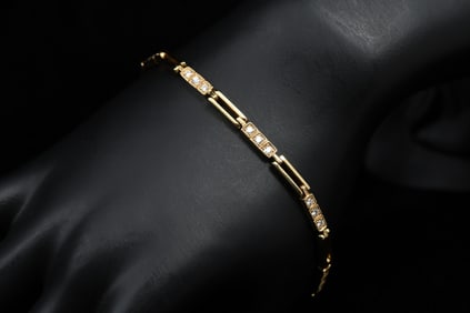 18K GOLD & DIAMOND CARTIER STYLE BRACELET