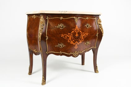 ORMOLU MOUNTED INLAID 2-DRAWER COMMODE