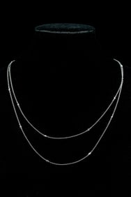 PLATINUM LONG CHAIN STUDDED WITH DIAMONDS