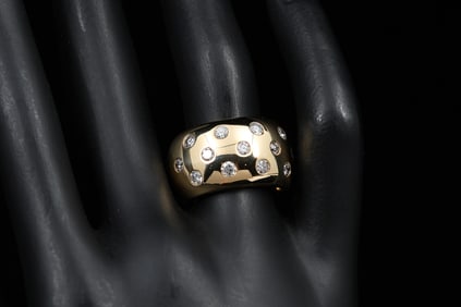 18K & DIAMOND DOME RING