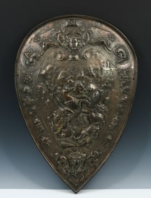 GILT BRONZE RELIEF DESIGN SHIELD