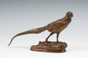 PERIOD MINIATURE PHEASANT SCULPTURE