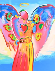 PETER MAX SERIGRAPH "ANGEL WITH HEART"