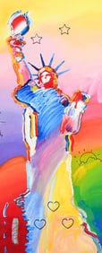 TALL PETER MAX EMBELLISHED SERIGRAPH