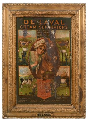 DE LAVAL CREAM SEPARATOR TIN ADVERTISING SIGN