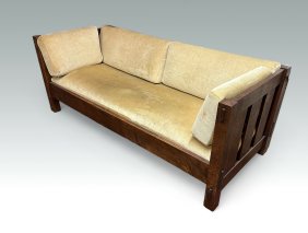 CONTEMPORARY STICKLEY MISSION OAK SETTLE