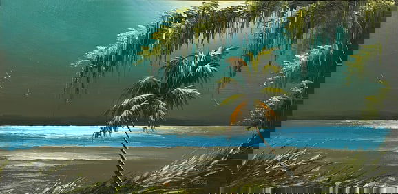 LARGE JAMES GIBSON FLORIDA HIGHWAYMEN PAINTING