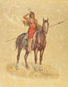 ROBERT FARINGTON ELWELL INDIAN SCOUT PAINTING