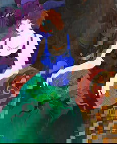 LARGE TARKAY ORIGINAL PAINTING "LADY JANE #5"