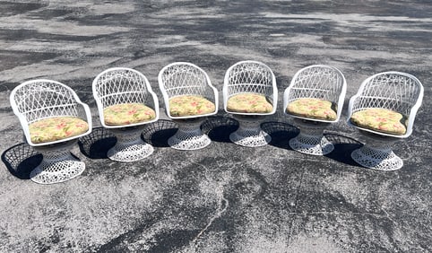 6 RUSSELL WOODARD SPUN FIBERGLASS CHAIRS