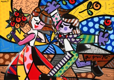 ROMERO BRITTO RELIEF PLAQUE "FOLLOW ME"