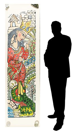 HUGE "FROG PRINCE I" WALTER ANDERSON SCROLL SERIGRAPH