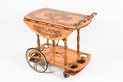ITALIAN INLAID TEA CART