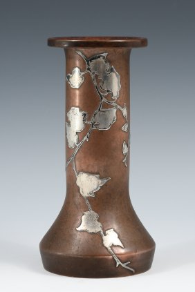 HEINTZ ARTS & CRAFTS SILVER/COPPER VASE