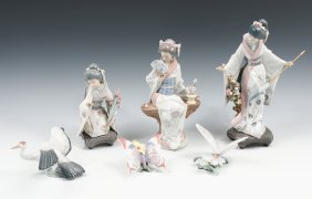 6 PC. LLADRO PORCELAIN FIGURINES