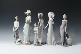 5 PC. LLADRO PORCELAIN FIGURES