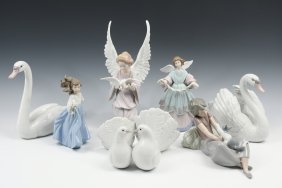 7 PC. LLADRO PORCELAIN FIGURINES