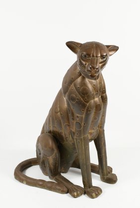 NEARLY LIFE SIZE SERGIO BUSTAMANTE BRASS PUMA