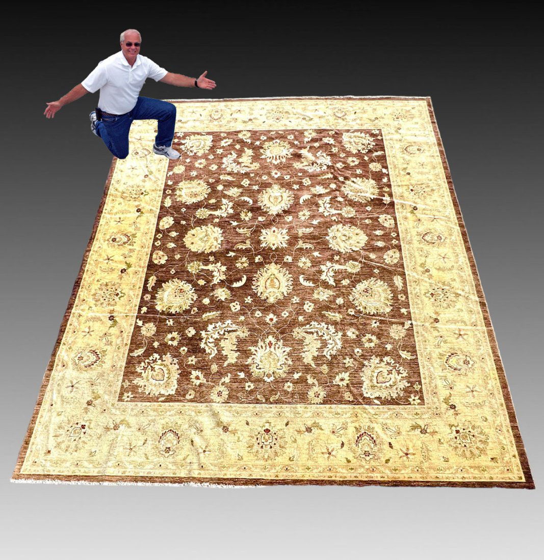 ESTATE ORIENTAL PAKISTANI CARPET: 11'9" x 14'8" (1 of 5)