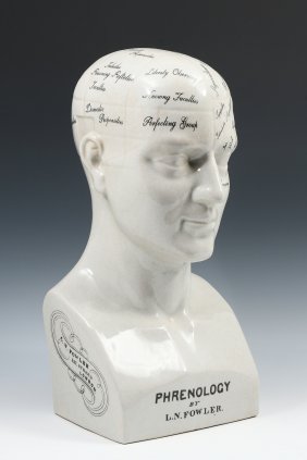 ENGLISH L.N. FOWLER PHRENOLOGY HEAD BUST