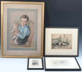4PC. JOSEPH MARGULIES ART LOT