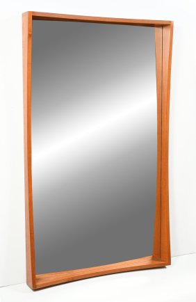 MID-CENTURY MODERN DANISH TEAK WALL MIRROR