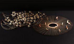 2PC. CURTIS JERE ART METAL WALL SCULPTURES