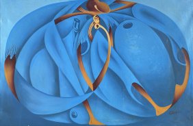 LARGE ATTRACTIVE HAITIAN? PAINTING