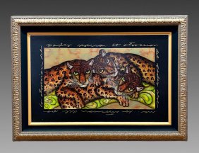 LARGE LUIS SOTTIL HAND-EMBELLISHED GICLEE/CANVAS