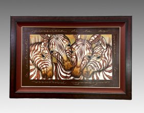 LARGE LUIS SOTTIL HAND-EMBELLISHED GICLEE/CANVAS