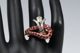 RUBY & DIAMOND 18K GOLD RING