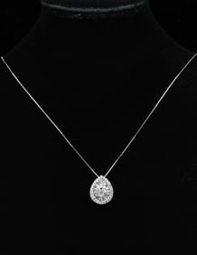 14K NAVETTE SHAPED DIAMOND PENDANT NECKLACE
