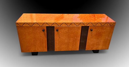 LEON ROSEN FOR PACE "BOCA" BIRDSEYE MAPLE CREDENZA