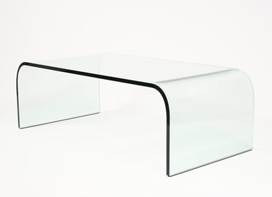 LEON ROSEN PACE COLLECTION WATERFALL GLASS TABLE