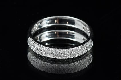 14K MICRO PAVE DIAMOND BAND