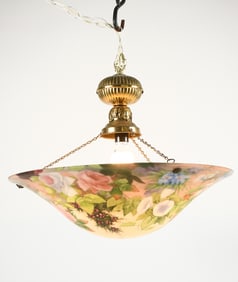 REVERSE PAINTED FLORAL CHANDELIER