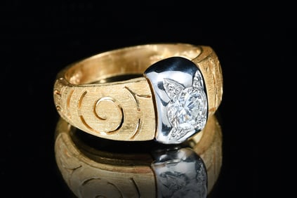 24K GOLD STYLIZED DOME RING BY PRIMA